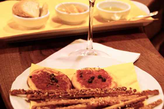 Närbild på mat i Florens