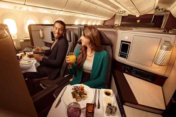 Business Class ombord på Qatar Airways
