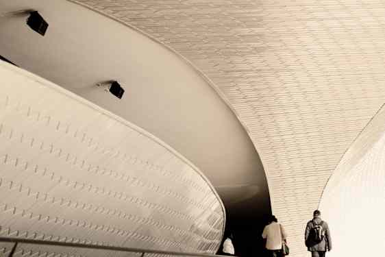 Museum of Art i Lissabon i svartvitt