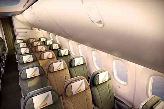 Economy ombord på Ethiopian Airlines