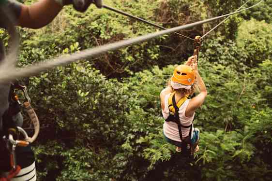Zip Line över djungeln på Koh Samui