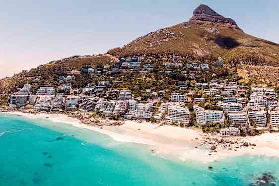 Clifton Beach i Kapstaden sedd från ovan