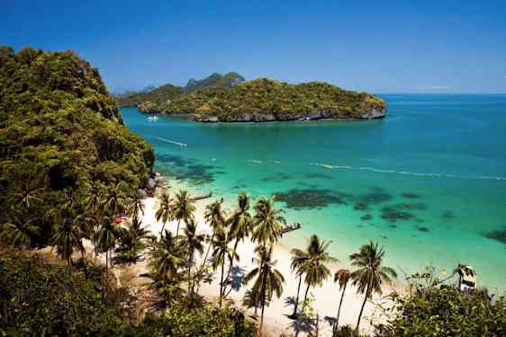 Utsikt över Ang Thong nationalpark på Koh Samui