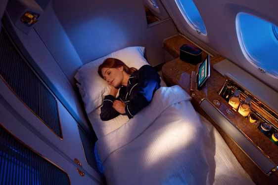 Flat bed ombord på Emirates