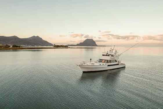 Båt på havet i Mauritius