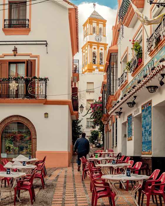 Vackra byggnader i Gamla stan i Marbella
