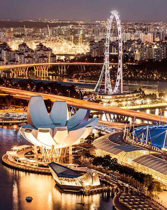 Singapore i nattens sken