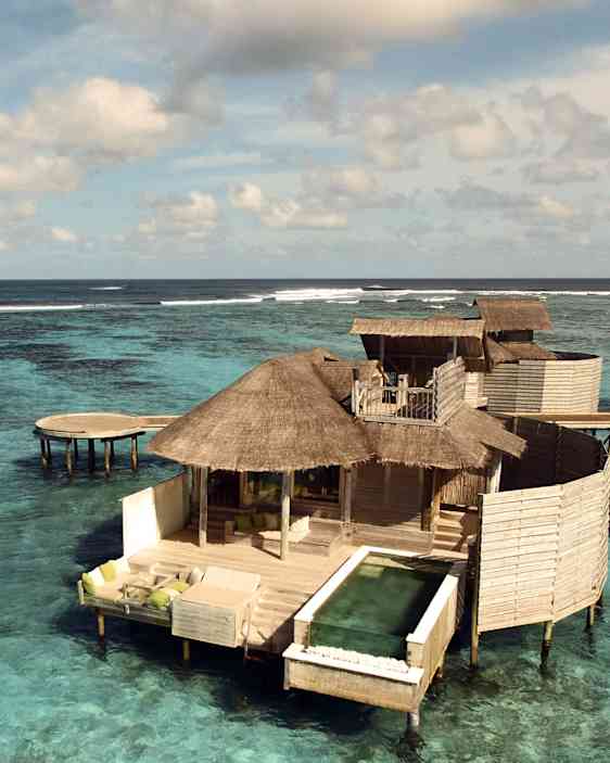 Overwater villa i Maldiverna