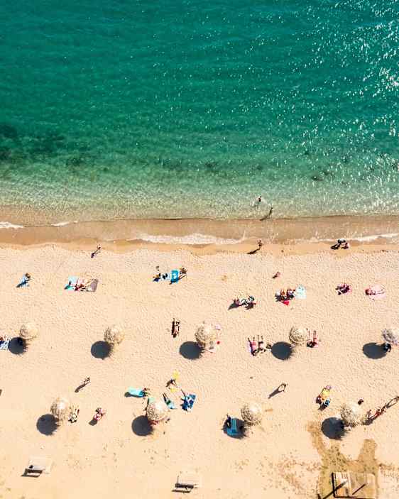 Glyfada Beach sedd från ovan