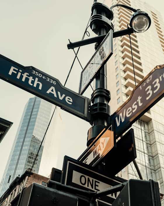 Gatuskyltar i New York
