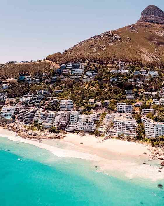 Clifton Beach i Kapstaden sedd från ovan