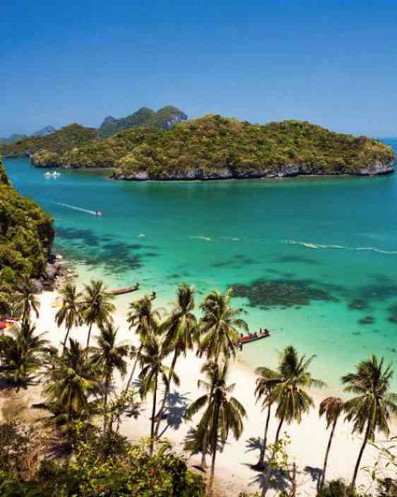Utsikt över Ang Thong nationalpark på Koh Samui