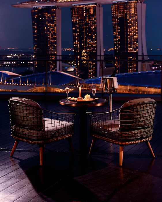 Utsikt från baren VUE i Singapore