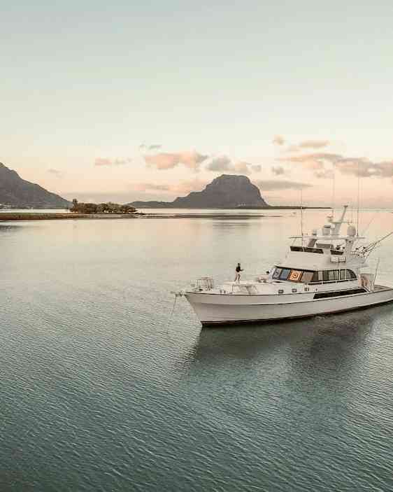 Båt på havet i Mauritius